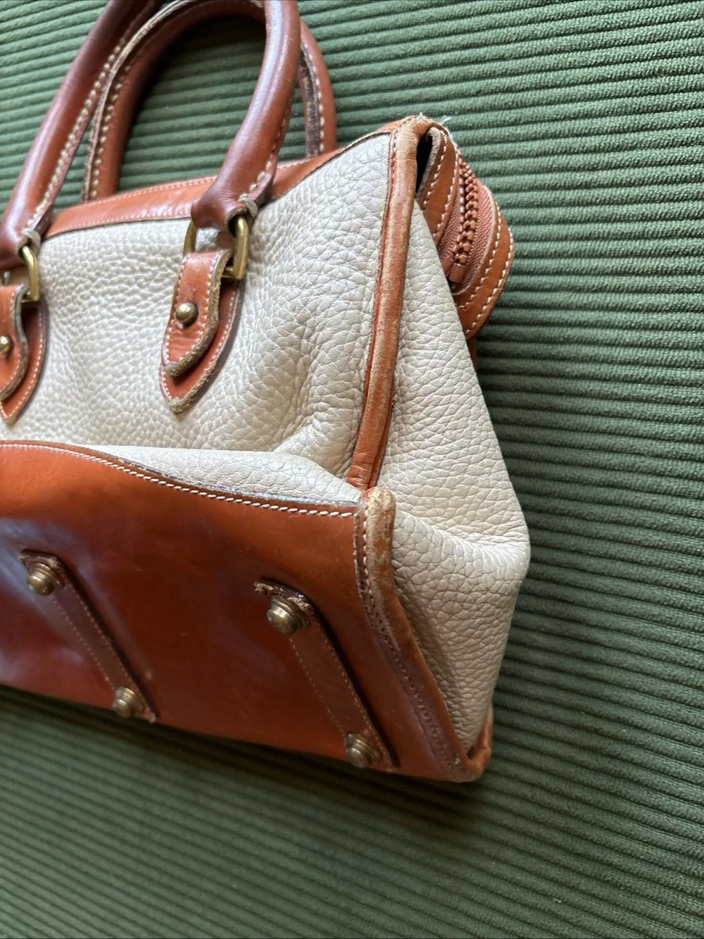 Vintage Dooney & Bourke Tan Leather-Trim purse